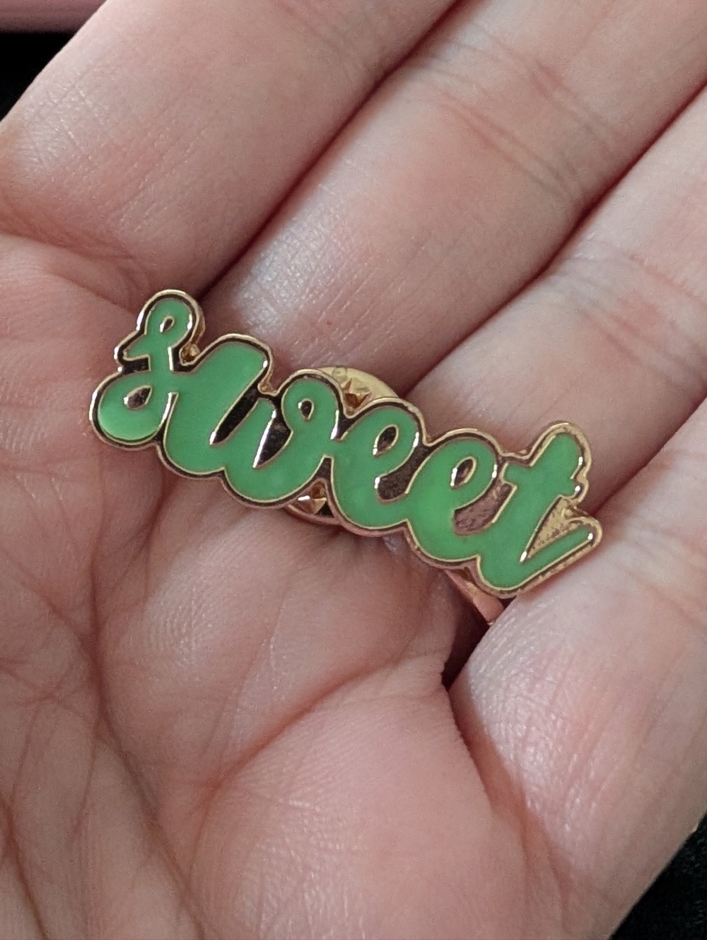 “Sweet” Script Enamel Pin